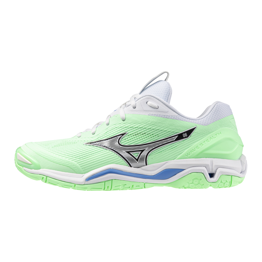 Mizuno WAVE STEALTH 6 Neo Mint/Black/Frontier Blue