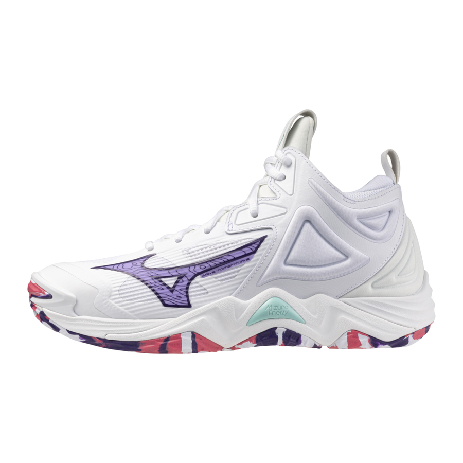Mizuno WAVE MOMENTUM 3 MID White/VioletIndigo/CamelliaRos