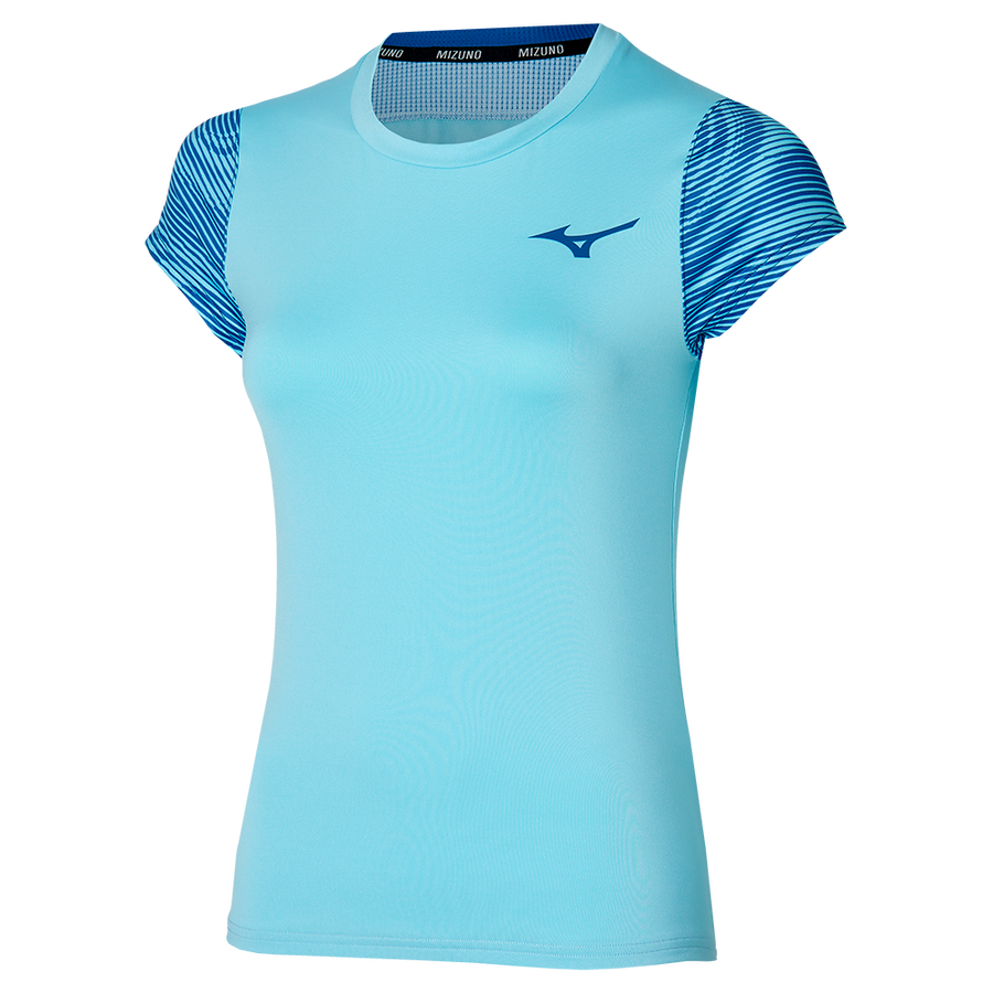 Mizuno Charge Printed Tee Blue Glow